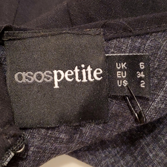 ASOS Petite Black Mini Long Sleeve Floral Dress - Picture 10 of 10